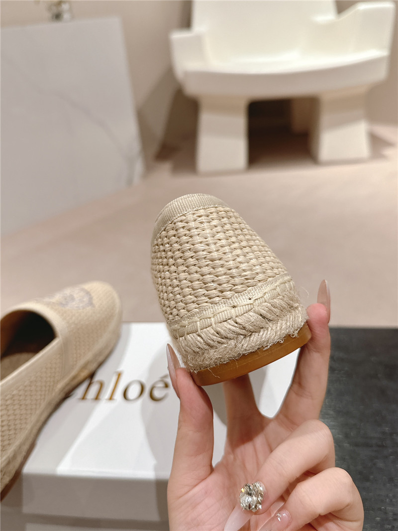 Chloé Isla Ivory Espadrille Raffia Fibre Loafers