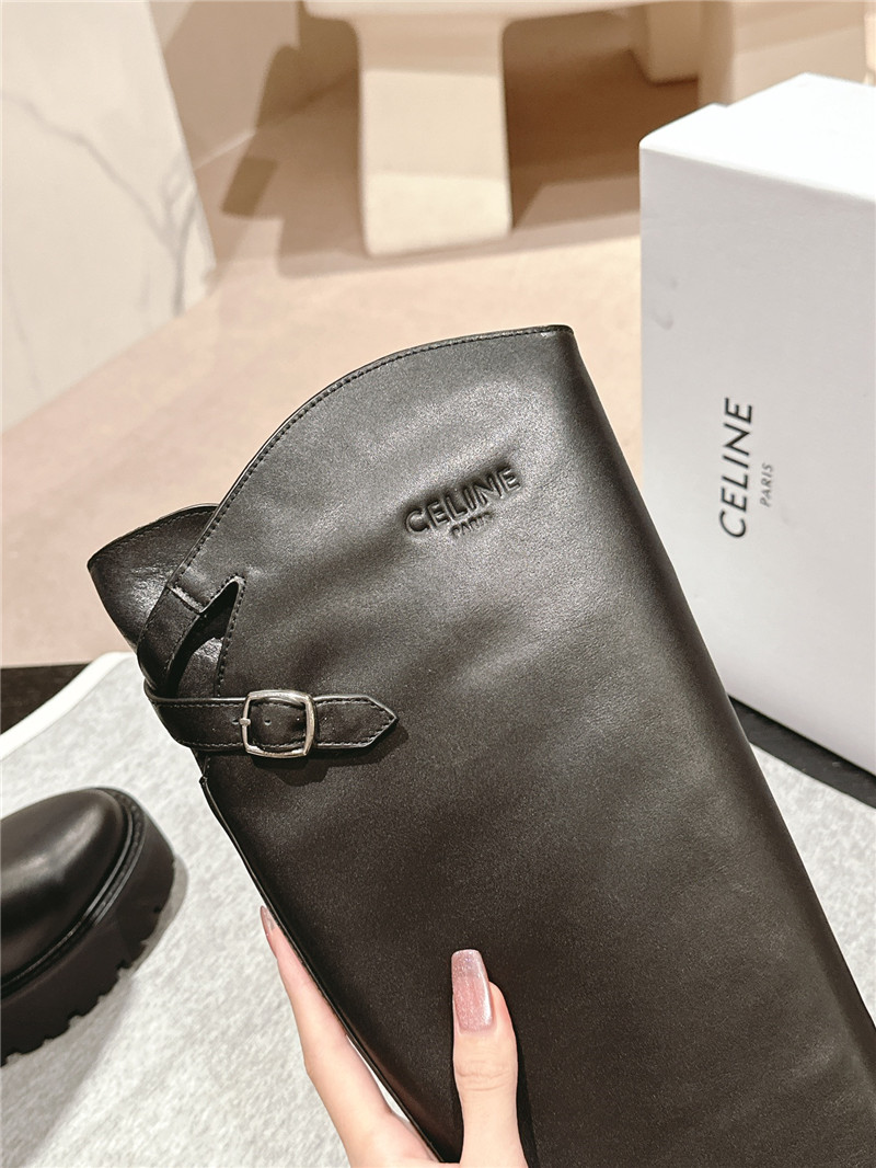 Ce1i*e side-buckle chunky knee-high boots