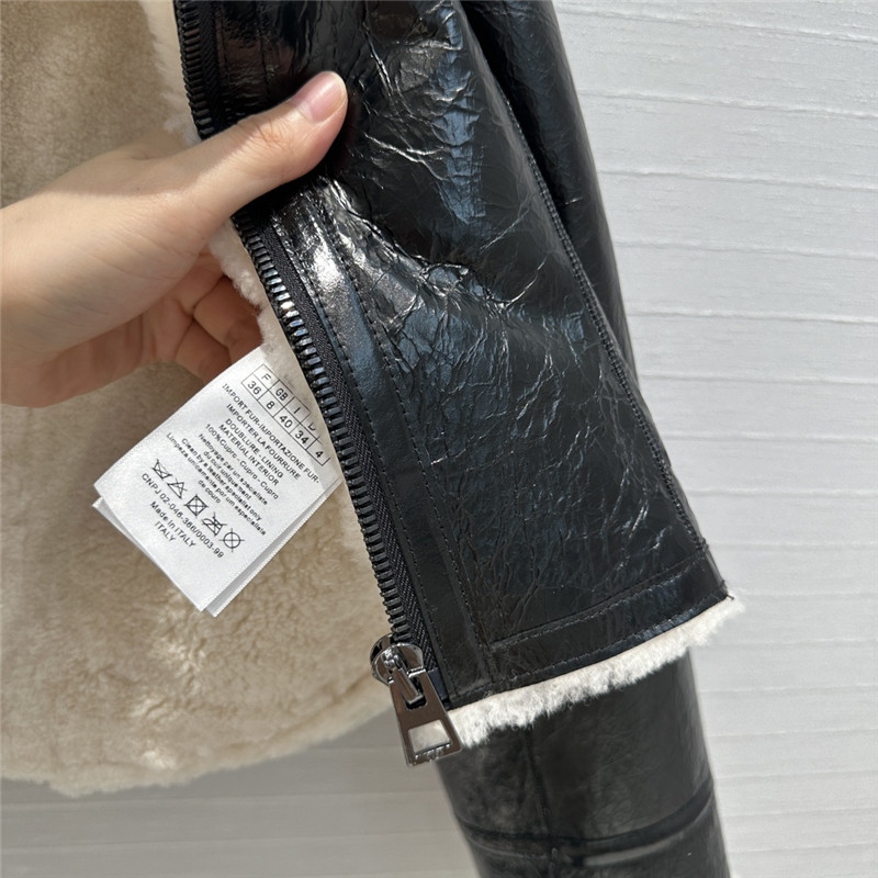 D10r leather and shearling biker jacket