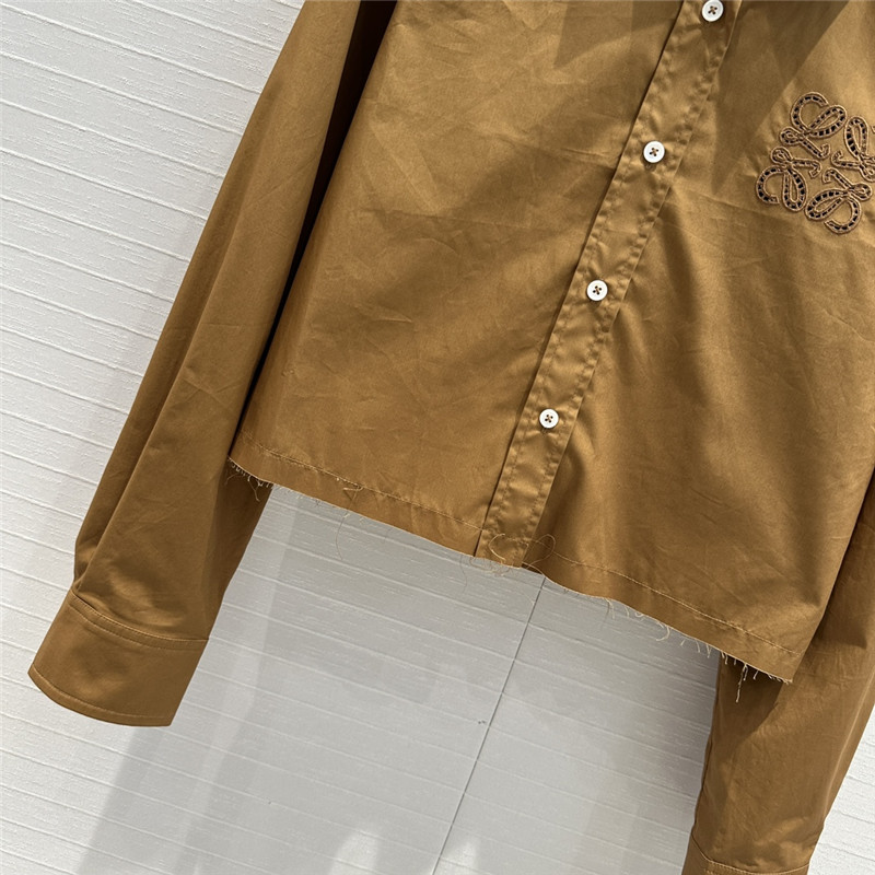 L0ew* embroidered cropped shirt