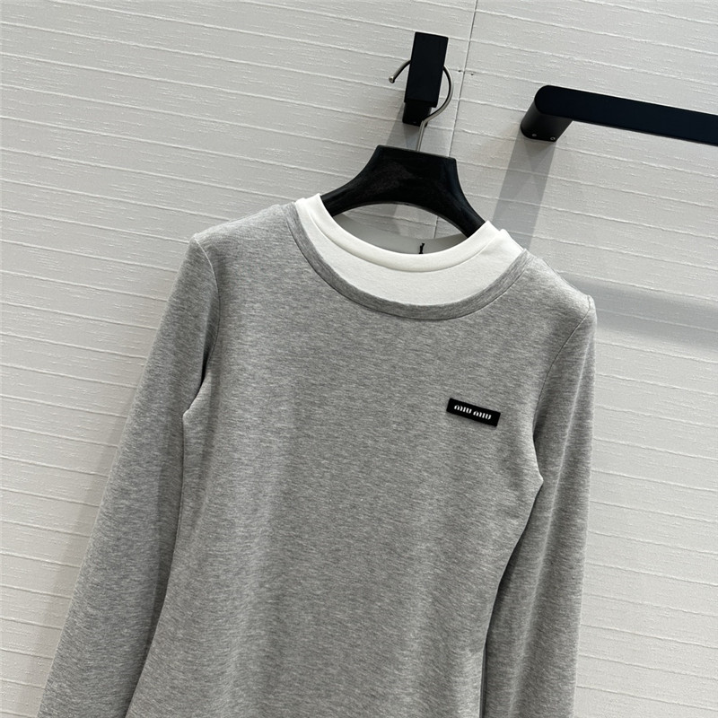 M1um1u basic long-sleeved t-shirt