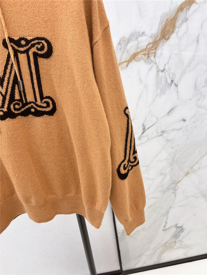 Vanitoo Logo-Intarsia Knit Hoodie in Yellow