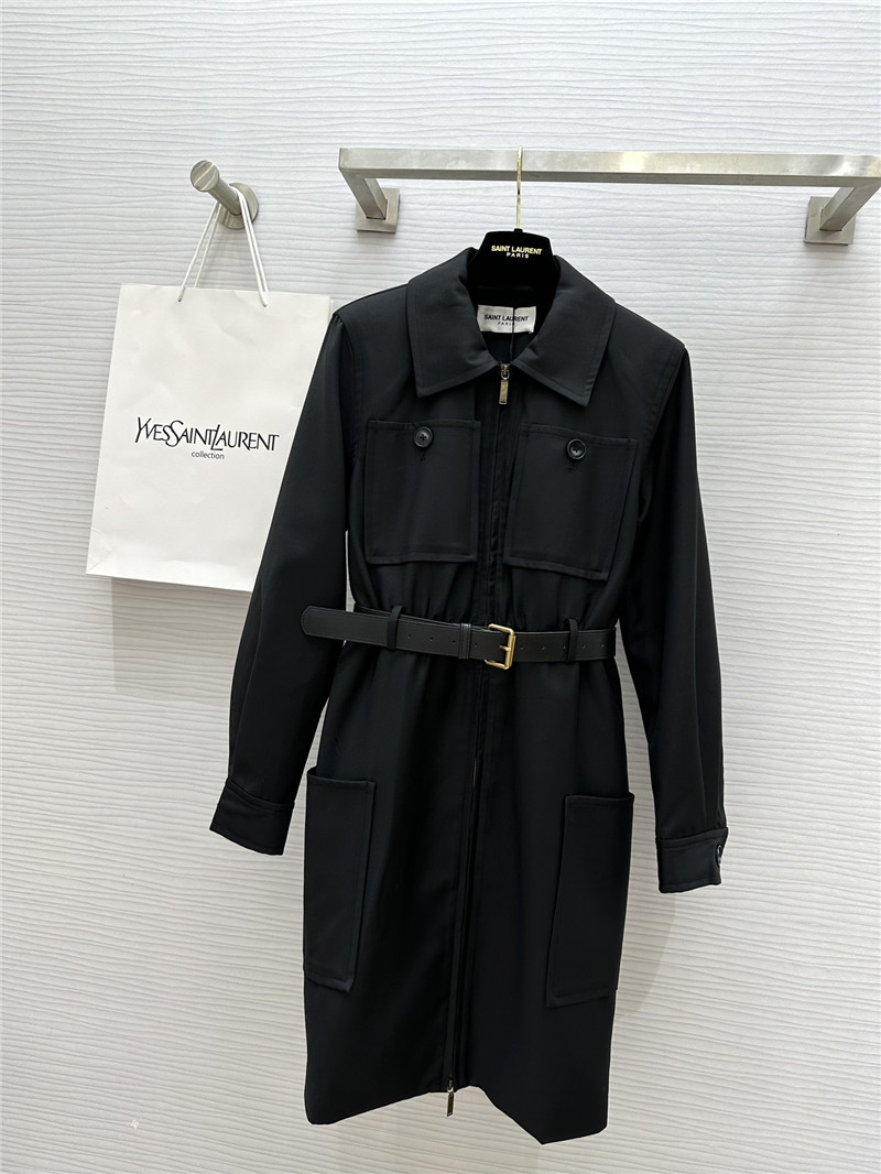 Y51 lapel zipper dress