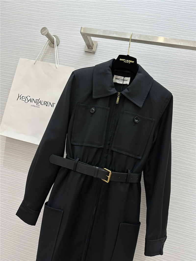 Y51 lapel zipper dress