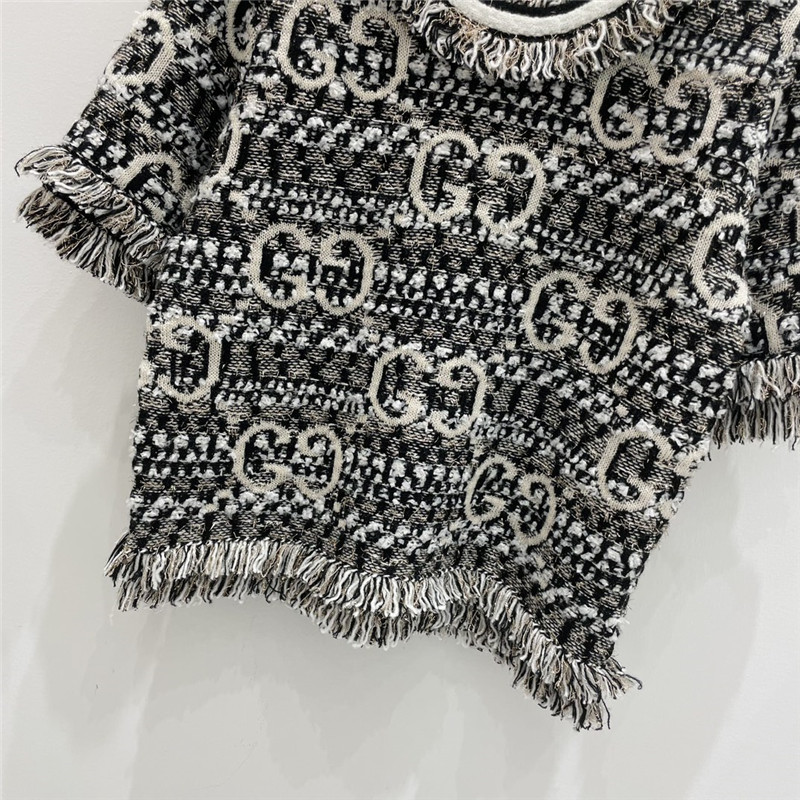 Gvc*1 mohair gg short-sleeve top in black