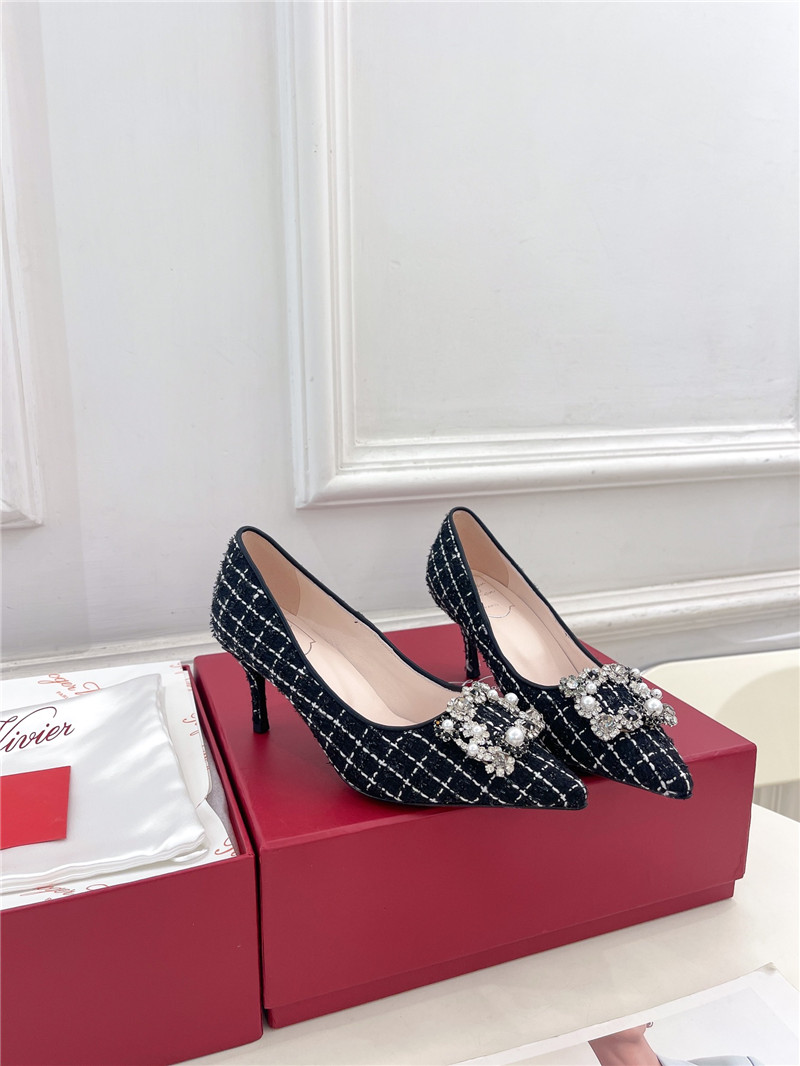 Roger Vivier Efflorescence Pumps 35mm in Black Tweed