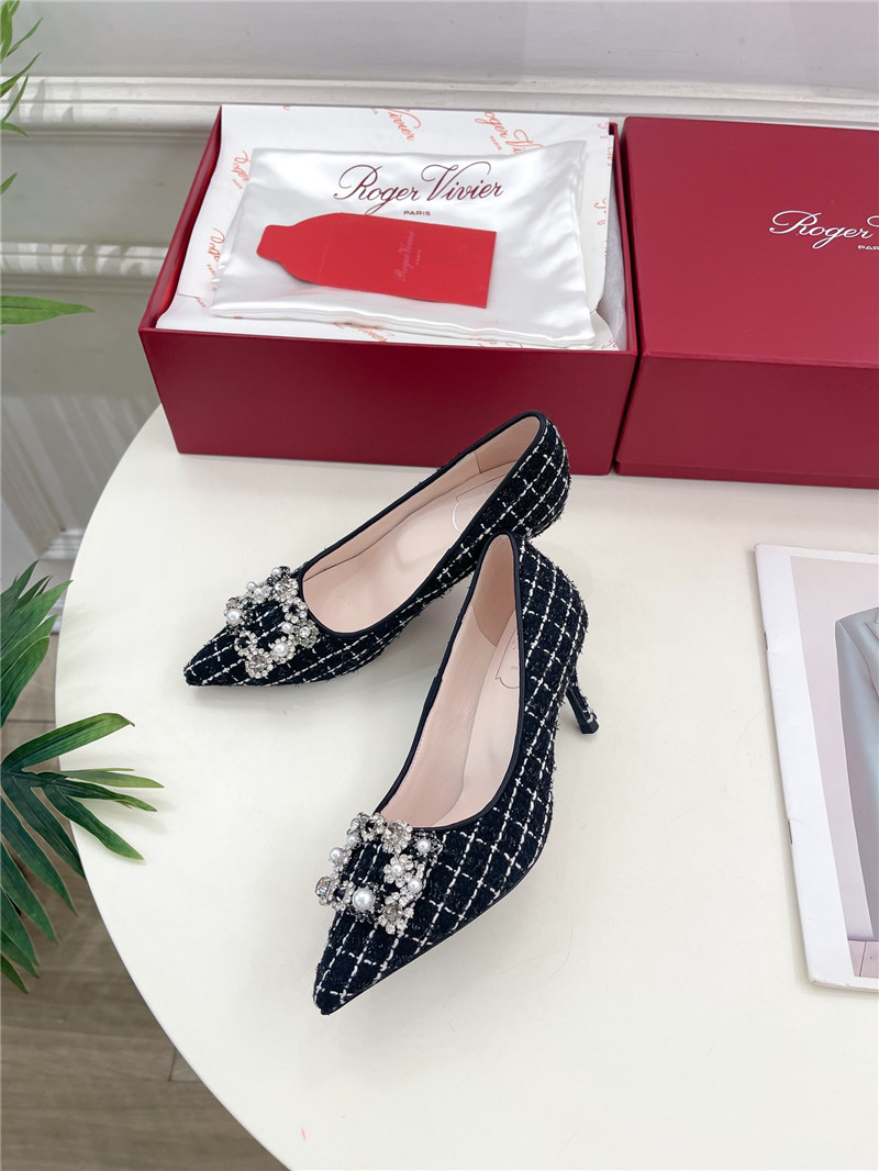Roger Vivier Efflorescence Pumps 35mm in Black Tweed