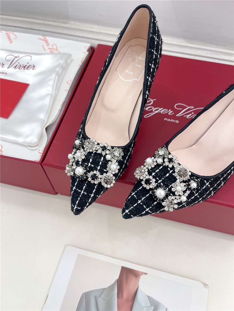 Roger Vivier Efflorescence Pumps 35mm in Black Tweed