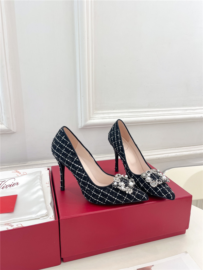 Roger Vivier Efflorescence Pumps 65mm in Black Tweed