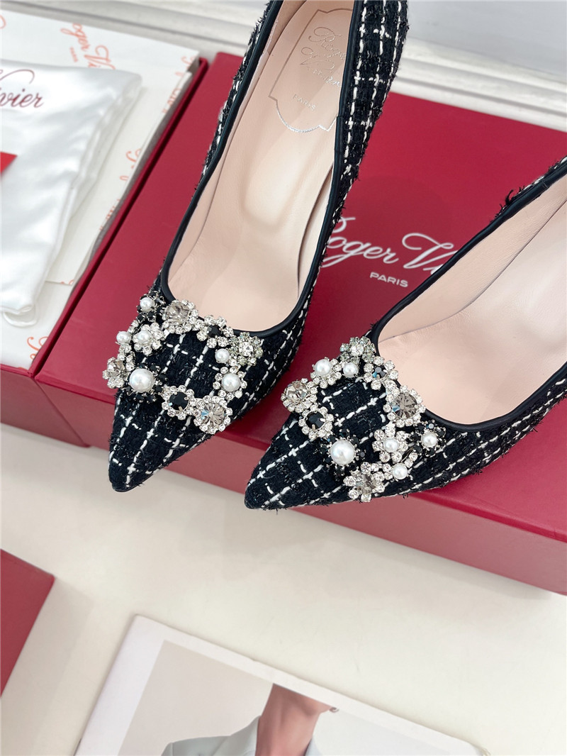 Roger Vivier Efflorescence Pumps 65mm in Black Tweed