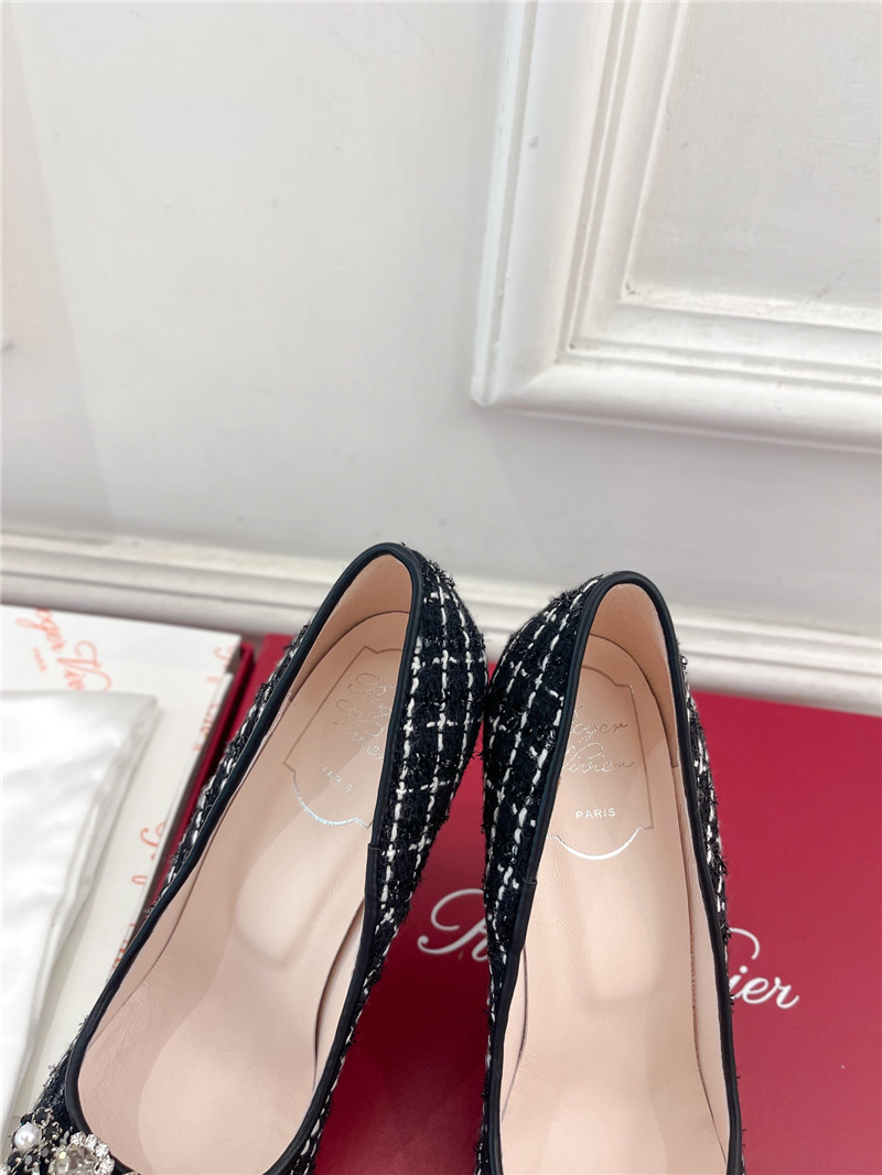 Roger Vivier Efflorescence Pumps 65mm in Black Tweed