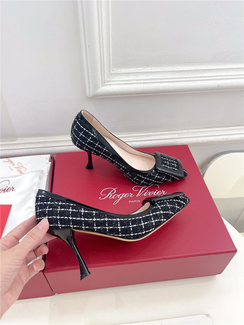 Roger Vivier Viv’ in The City Pumps 65mm in Black Tweed