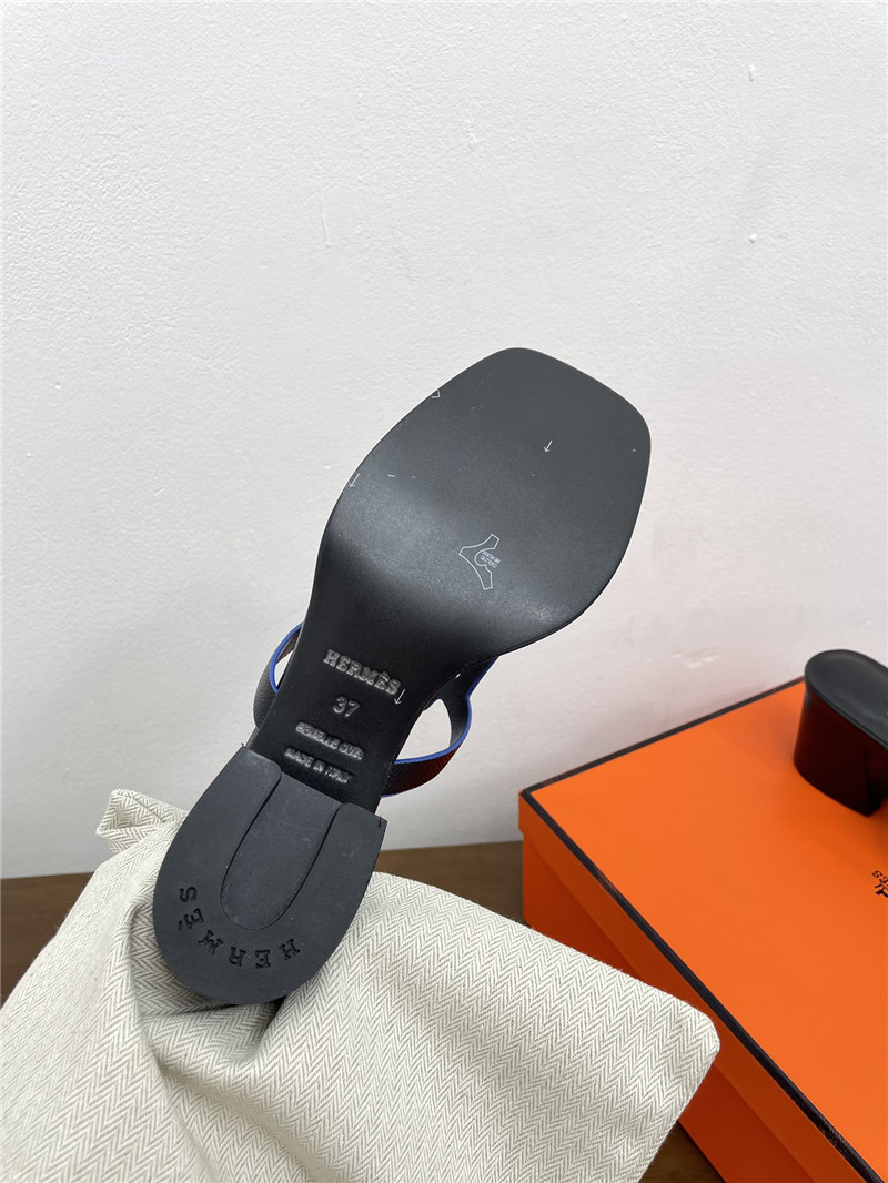 H**me5 izzy 60 sandals in black calfskin