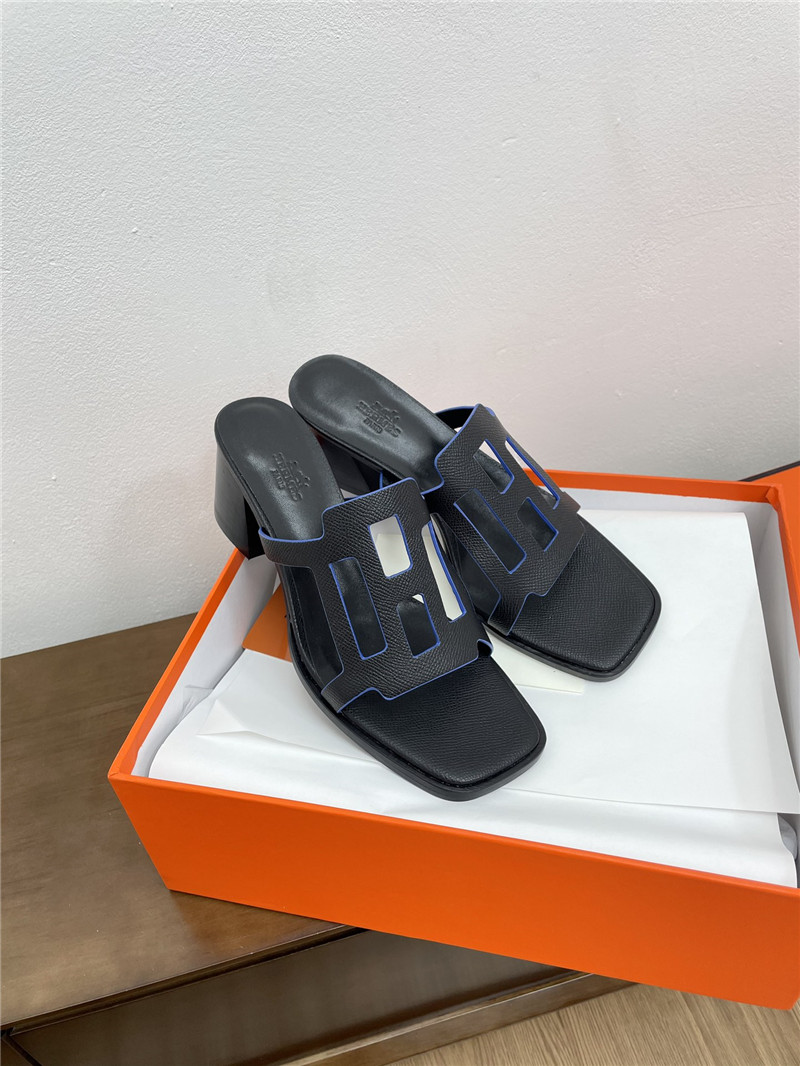 H**me5 izzy 60 sandals in black calfskin