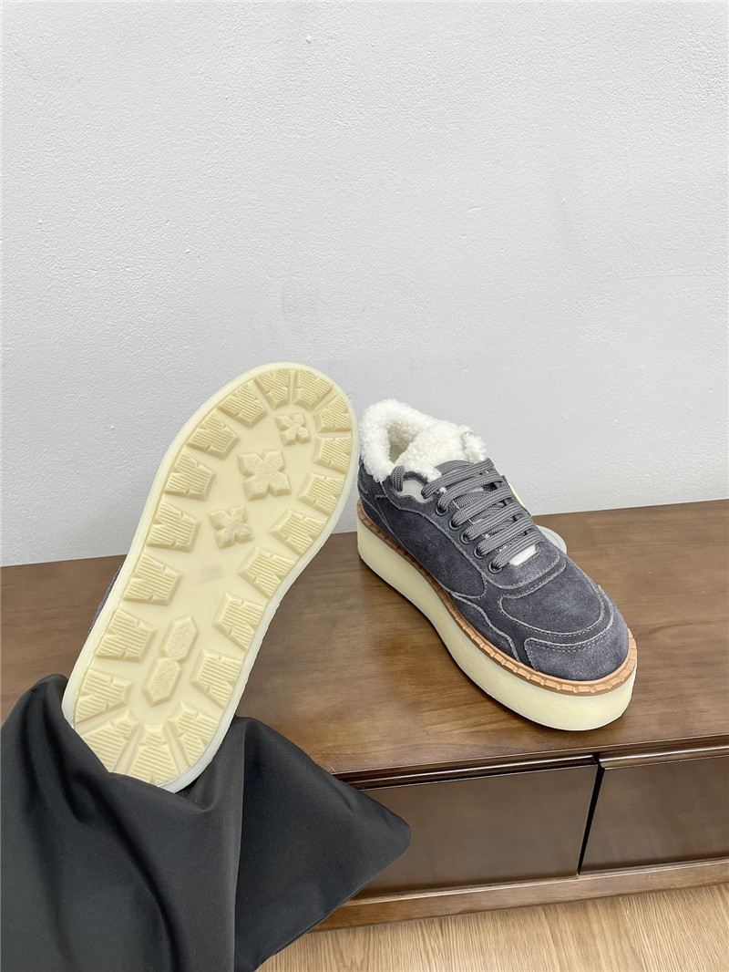 Pra*a winter platform suede sneakers brown