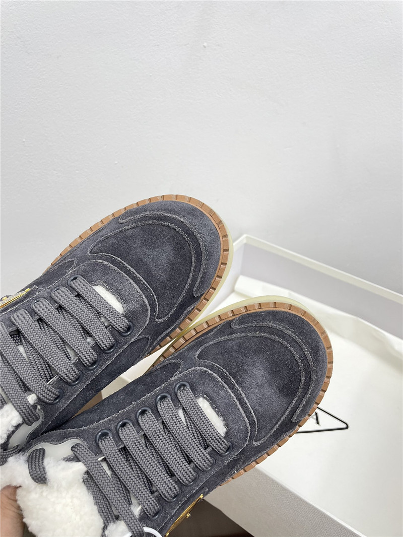 Pra*a winter platform suede sneakers brown
