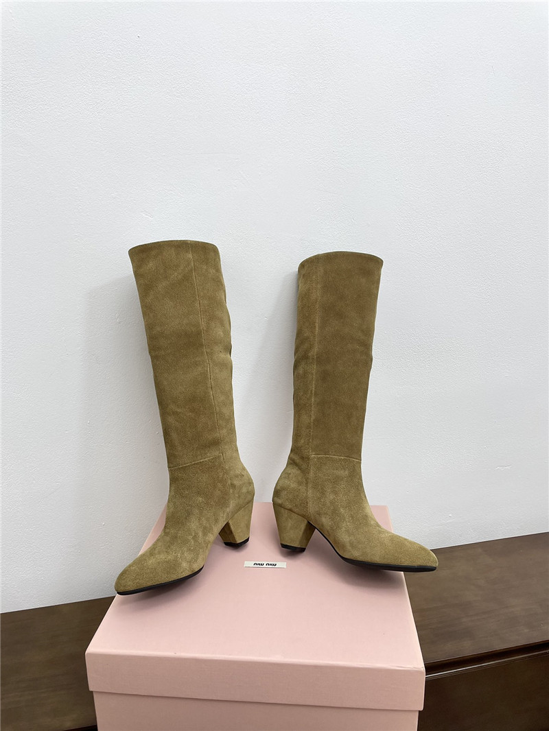 Miu Miu Suede Knee-High Boots
