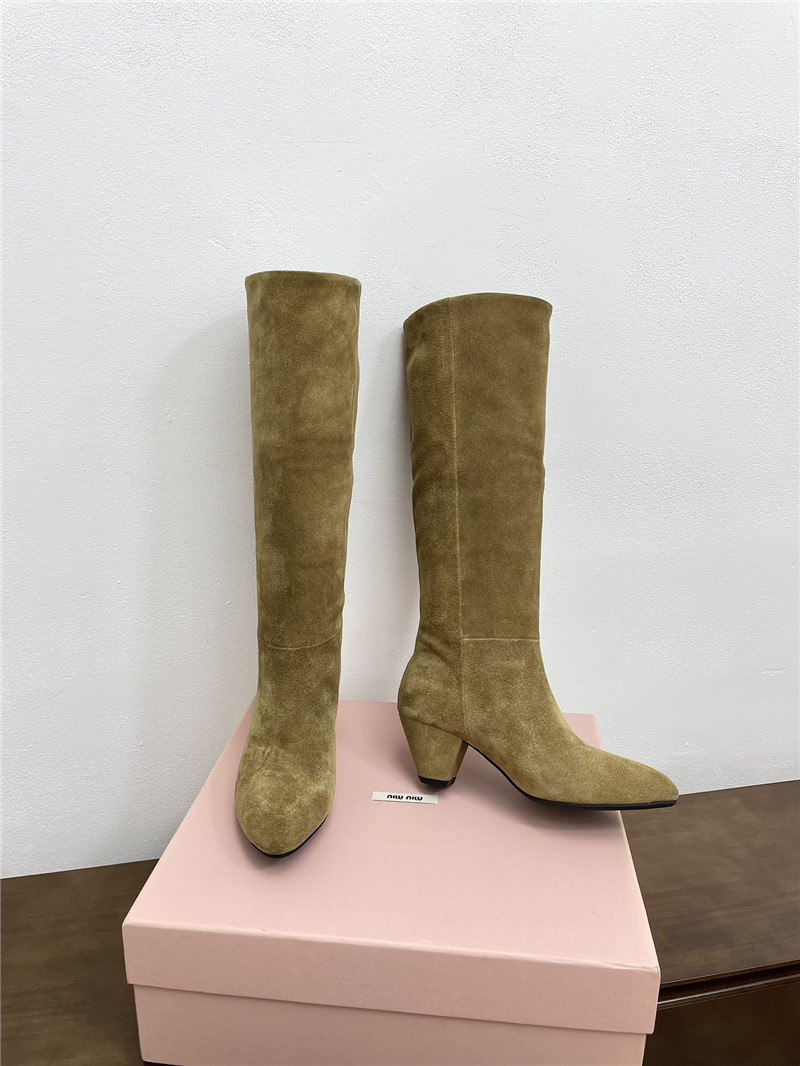 Miu Miu Suede Knee-High Boots