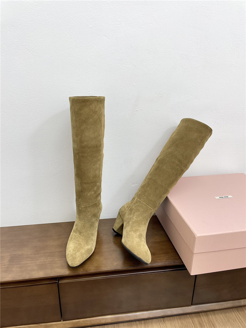 Miu Miu Suede Knee-High Boots