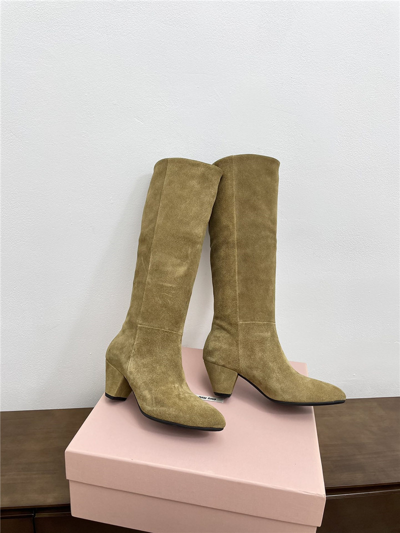 Miu Miu Suede Knee-High Boots