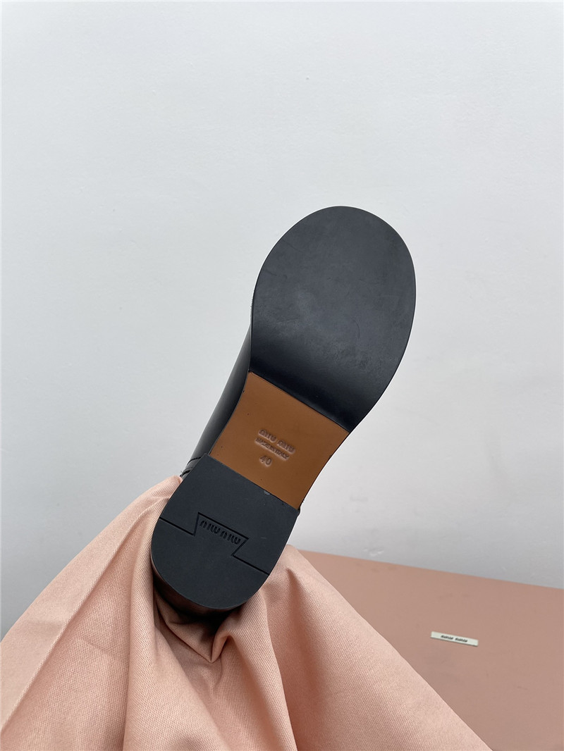 Miu Miu Black Leather Knee-High Boots