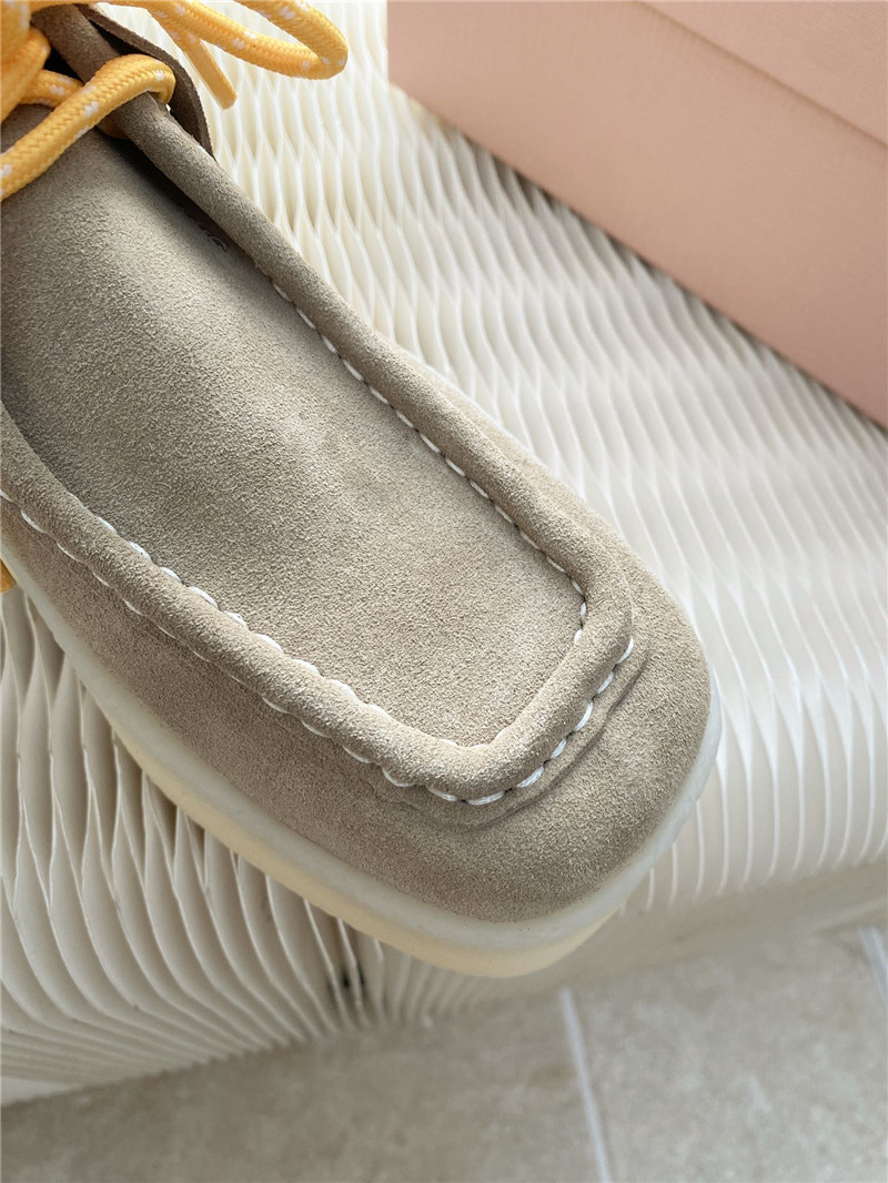 Miu Miu Suede Leather Lace-Up Loafers