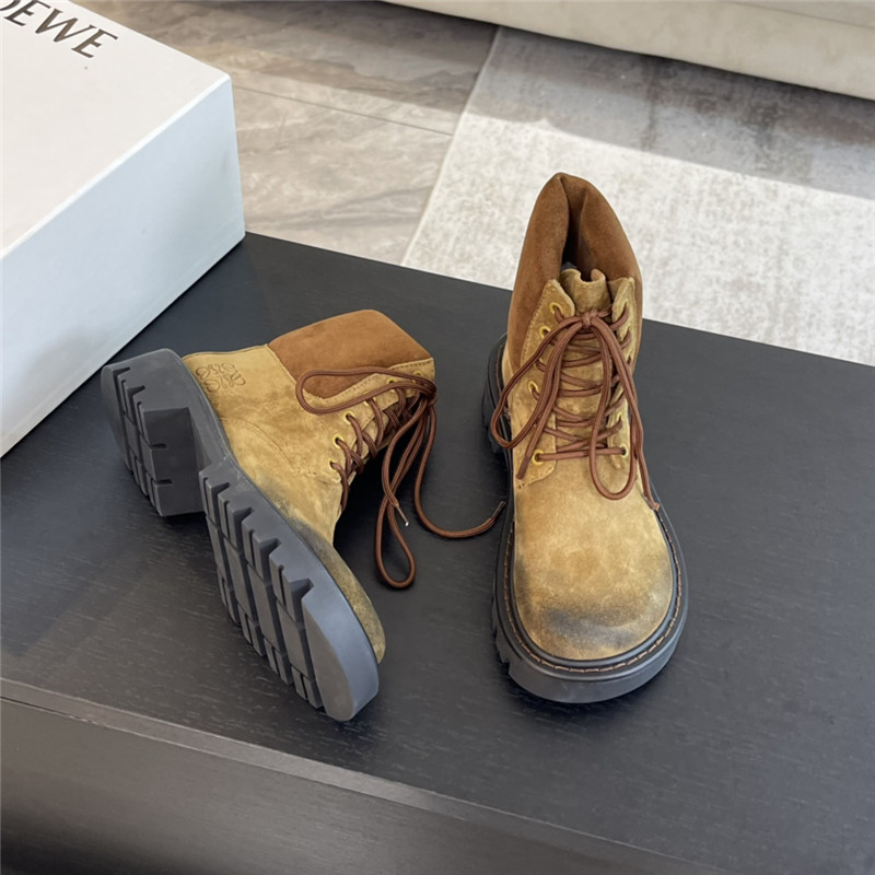 L0ew* sierra combat suede ankle boot in brown