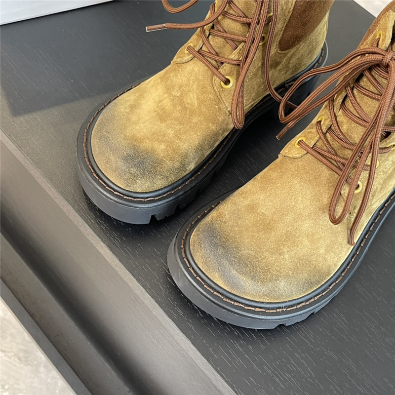 L0ew* sierra combat suede ankle boot in brown