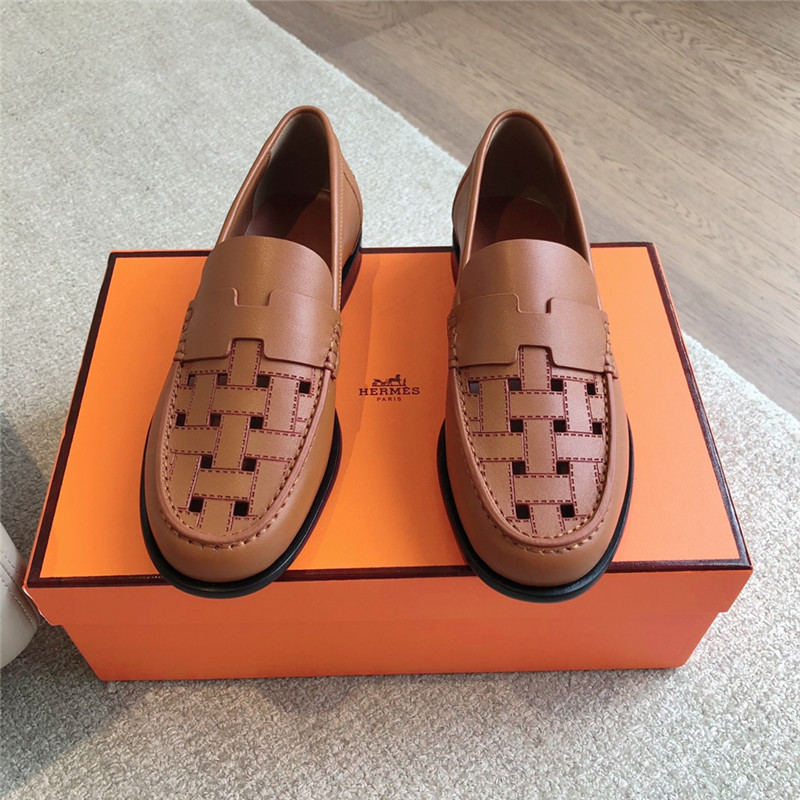 H**me5 h cut-out kennedy loafer in natural calfskin