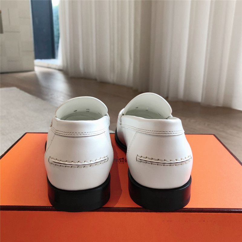 H**me5 h cut-out kennedy loafer in blanc calfskin