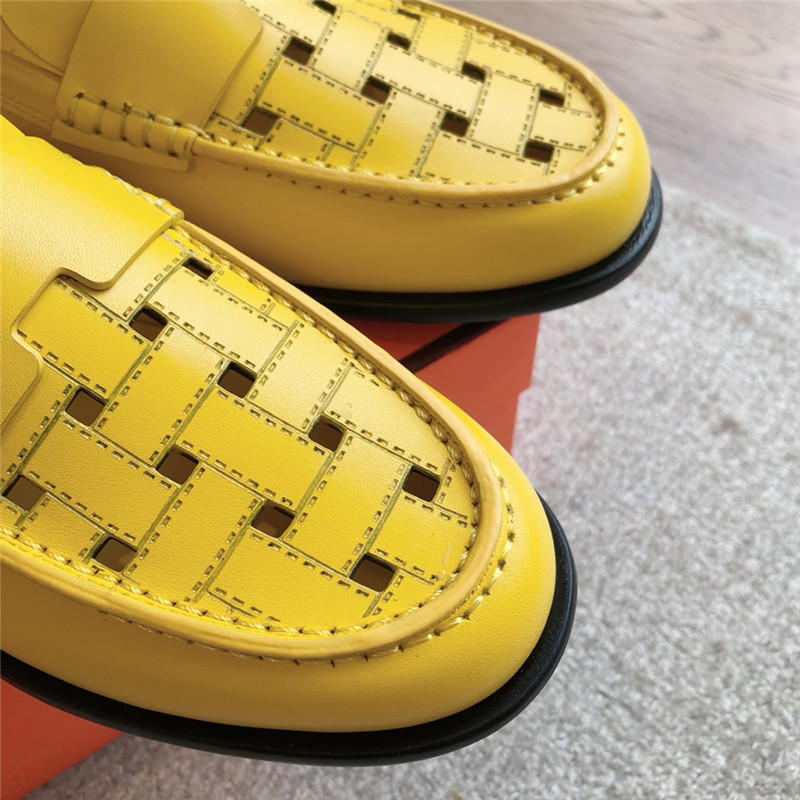 H**me5 h cut-out kennedy loafer in yellow calfskin