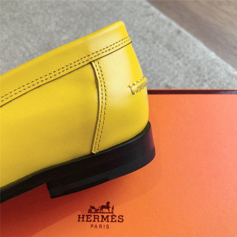 H**me5 h cut-out kennedy loafer in yellow calfskin