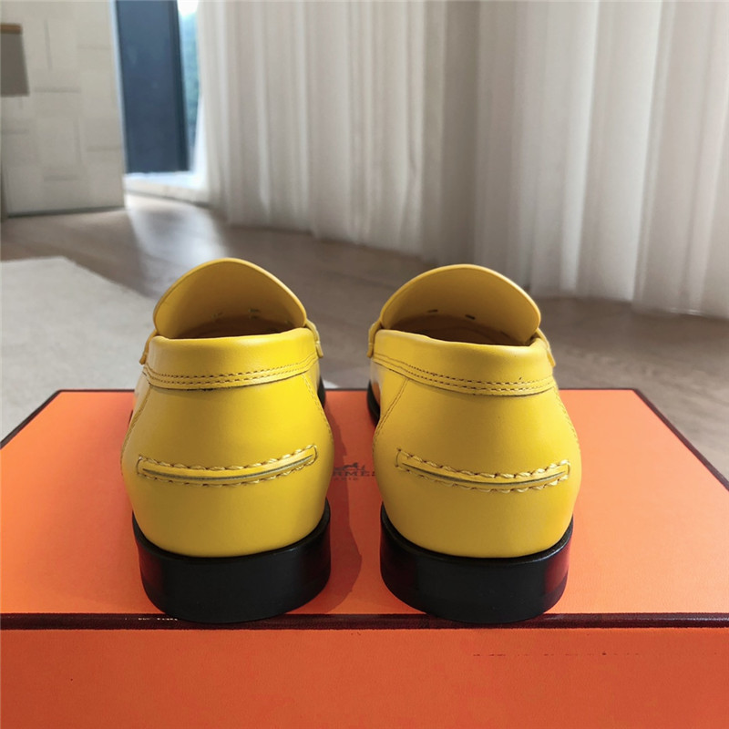 H**me5 h cut-out kennedy loafer in yellow calfskin