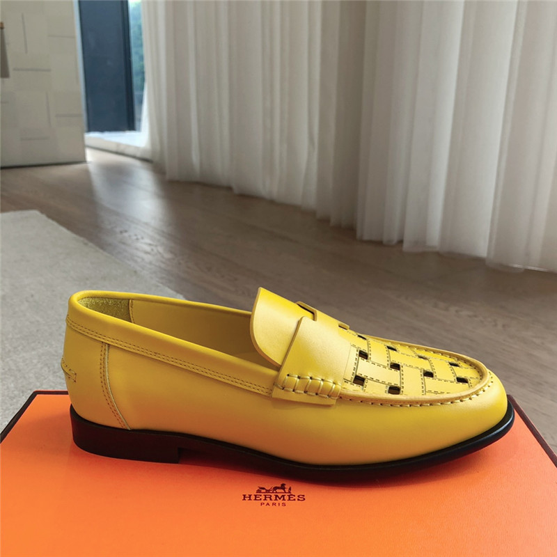 H**me5 h cut-out kennedy loafer in yellow calfskin