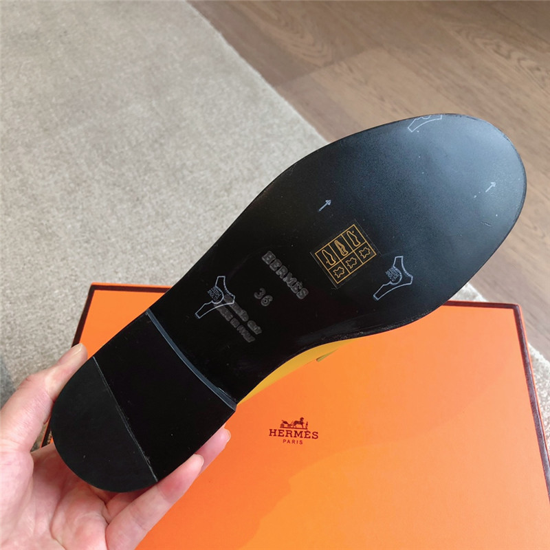 H**me5 h cut-out kennedy loafer in yellow calfskin