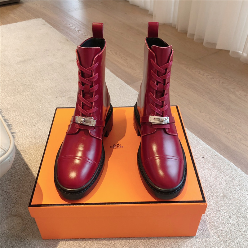 H**me5 burgundy funk ankle boot for women