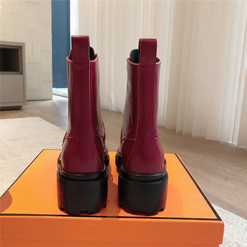 H**me5 burgundy funk ankle boot for women