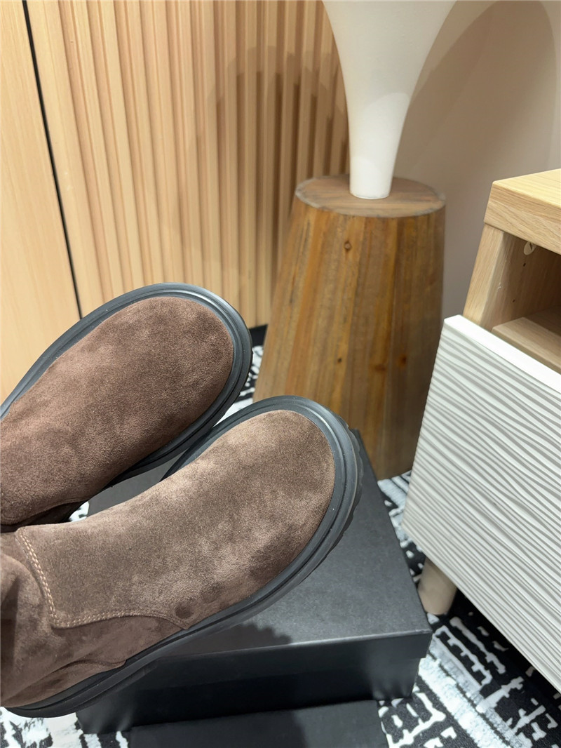 Ch**el platform suede leather ankle boots