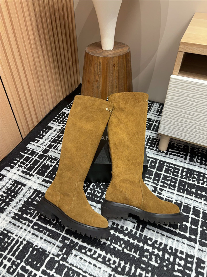 Ch**el brown suede leather keen high boots