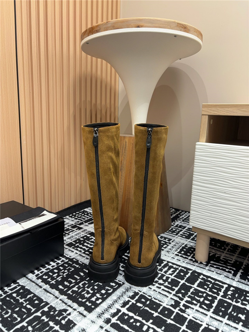 Ch**el brown suede leather keen high boots