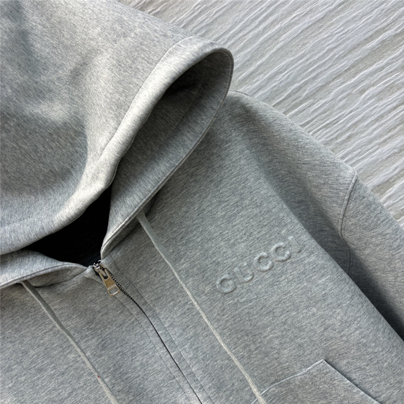 Gvc*1 logo-embossed grey hoodie