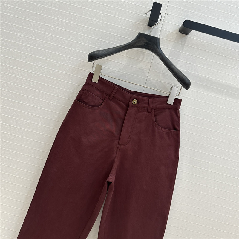 M1um1u reddish brown straight trousers