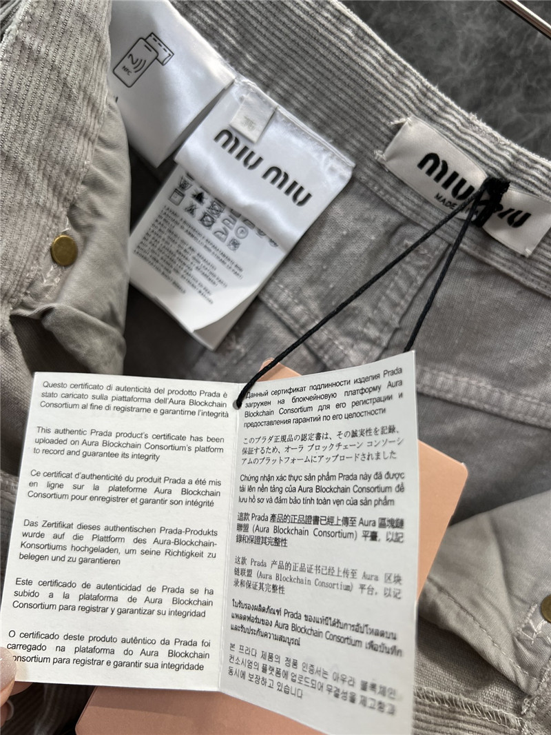 M1um1u corduroy casual trousers
