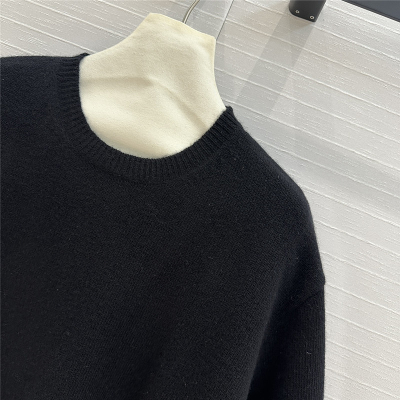 Va1e*ntin0 rose cuff wool sweater black