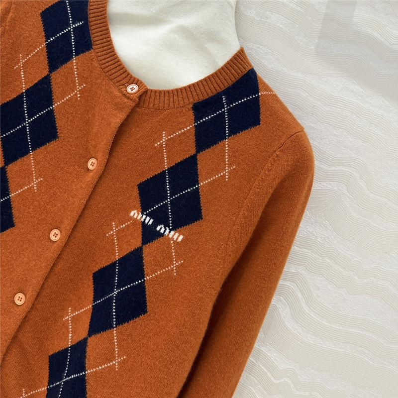 Miu Miu Tobacco Cashmere Cardigan Brown