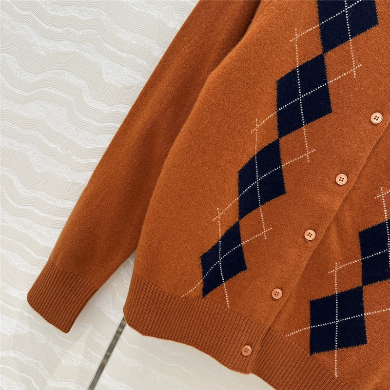 Miu Miu Tobacco Cashmere Cardigan Brown