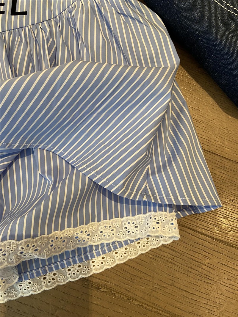 Ch**el blue striped mini skirt