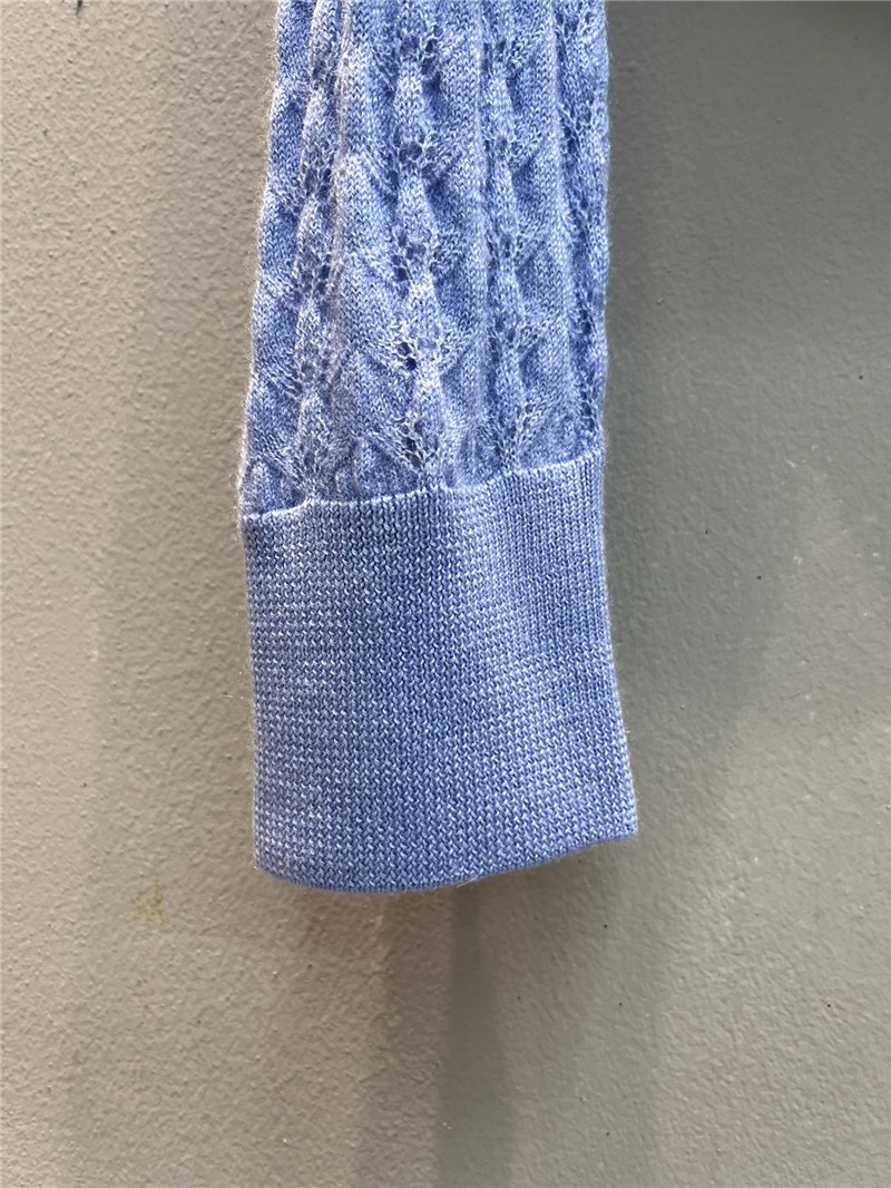 Ch**el cable-knit crop cardigan blue