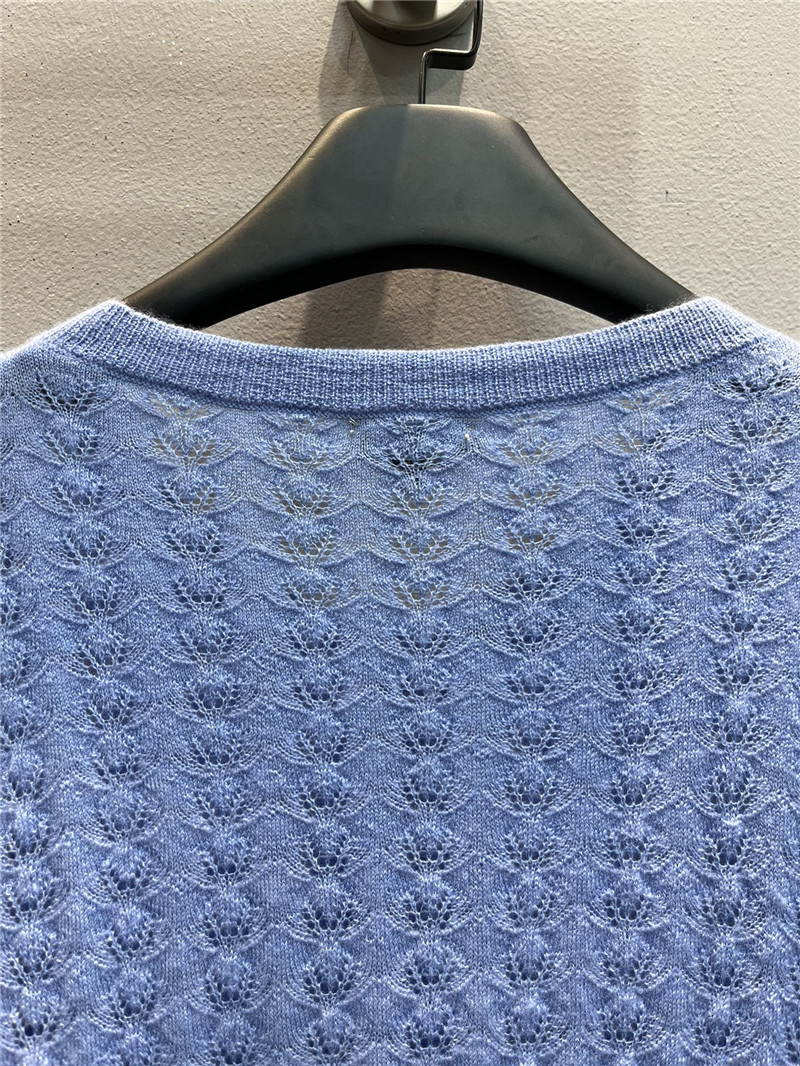 Ch**el cable-knit crop cardigan blue