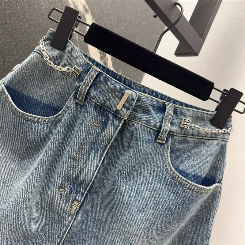 Givenchy denim skirt with metal chain